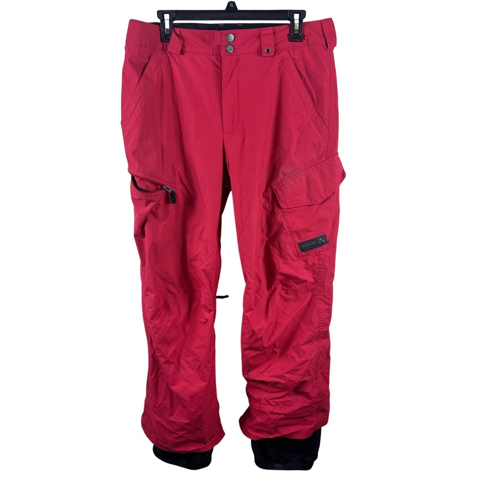 Burton Dryride Snowboard Pants Mens‎ Medium Red Cargo Ski Winter Trousers